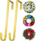 12” Wreath Hanger Over the Door Hooks, Non Scratch Wreath Door Hanger Hooks for Hanging Welcome Sign, Metal Wreath Hangers for Front Door Decor, Thin Door Hanger for Easter Christmas Home Decoration
