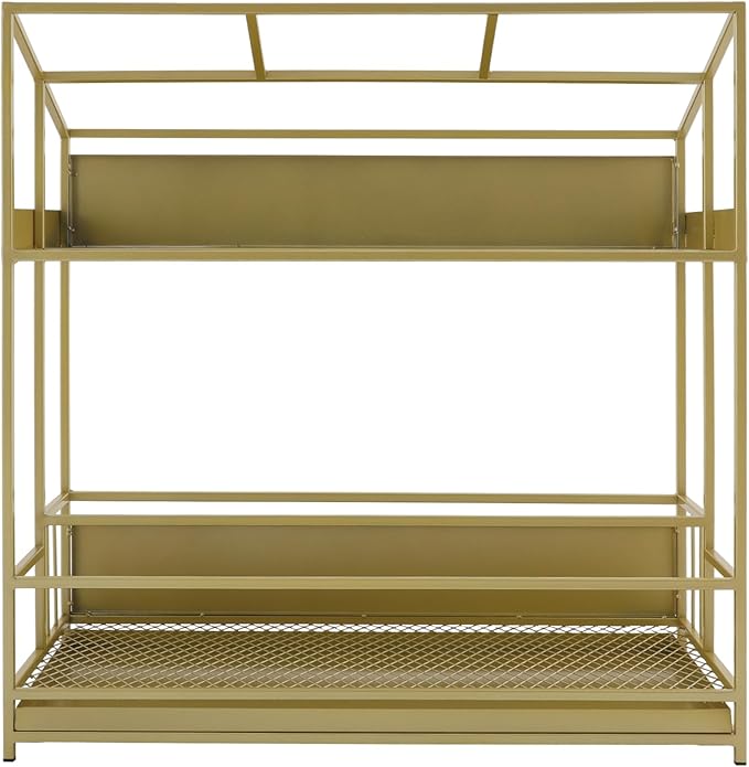 Commercial Metal Umbrella Stand Rack – Heavy Duty Free Standing Organizer with Removable Drip Tray, Entrance Umbrella Organizer for Entryway Home Office Hotel, 26.8x12.6x27.6in (Gold)
