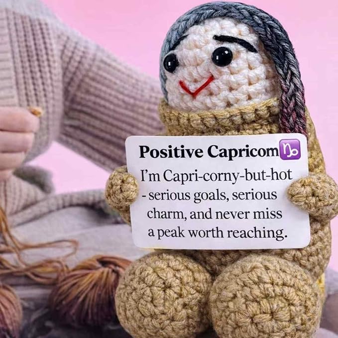 Capricorn Gifts Women Men Birthday Christmas,Capricorn Gifts Positive Card Inspirational Gift for Women Zodiac Astrology Plush Toy for Halloween,Retirement Bosses Day Stuff Things (Capricorn)