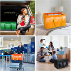 BALEINE 6-Pack Oversized Moving Bags with Reinforced Handles, Heavy-Duty Storage Tote for Clothes, Moving Supplies (Orange, 6-Pack)
