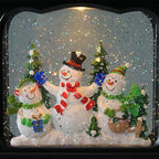 Wondise Christmas Musical Snow Globe Lantern with 6 Hour Timer, 11.2 Inch USB Plug-in & Battery Operated Spinning Water Glitters Lighted Snow Globe Lantern Christmas (Snowman Family)