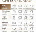 GENIE SPACE XXL Vacuum Storage Bags for Clothes, Bedding and Wardrobes – 43x35 in, Airtight, Reusable and Odor-Proof Space Saver Bags with Double Zipper Seal, 2-Pack
