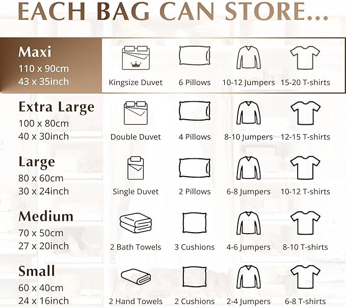 GENIE SPACE XXL Vacuum Storage Bags for Clothes, Bedding and Wardrobes – 43x35 in, Airtight, Reusable and Odor-Proof Space Saver Bags with Double Zipper Seal, 4-Pack with Hand Pump