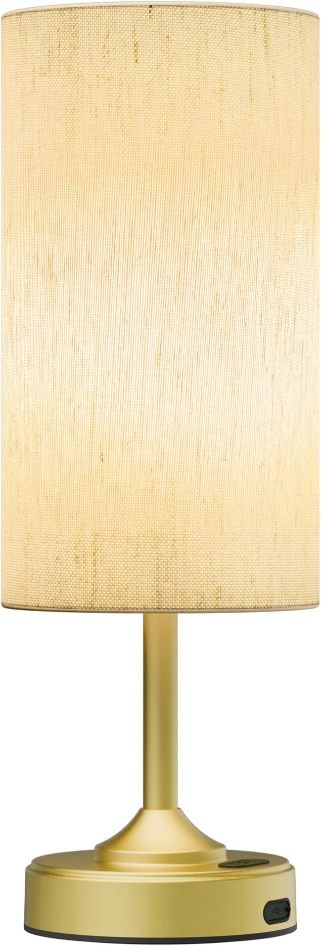Battery Lamp, Dimmable, Ambient Light, 2700K, Timer, Touch Control, Portable, LED, Battery Operated, Rechargeable, Wireless, Cordless, Desk Lamp, Kitchen Lamp, Fabric Shade, for Bedroom, Living Room