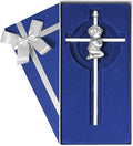 Tryuunion Baby Wall Cross Baptism Gifts for Boys, 7-inch Silver Blessing Boy Baptism Crosses for First Holy Communion Christening and Dedication Baptismal Gifts from Godparents