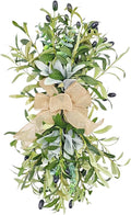 24inch Floral Swag, Greenery Swag Artificial Olive Flower Swag, Greenery Swag Spring Floral Swag Fake Olive Leaves Decorative Swafor Wedding Arch Party Wall Home Garden Decor