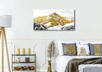 Large Golden Mountain Wall Art Abstract Black and Gold Mountain Wall Decor Nature Snowy Mountains Hill Landscape Canvas Paintings Pictures Modern Artwork Prints Living Room Office Decorations 24x48”