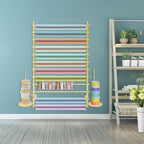 12-Tier Wall Mounted Scarf Rack, Scarf Display Rack, Towels Storage Hanger, Commercial Hijab Scarf Holder Organizer Space Saving for Retail Stores, Boutiques, Home (Gold, 31.5in Width)