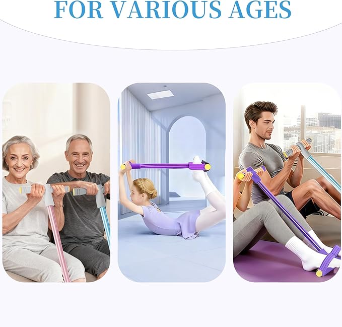Pedal Resistance Bands with Handles, Durable 6-Tubes Multifunction Pedal Resistance Band, Natural Rubber Foot Pedal Resistance Bands, Fitness Resistance Bands for Abdomen, Waist, Arm, Leg