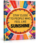 Inspirational Sunshine Wall Art Decor, Motivational Canvas Painting Pictures Artwork Posters Hippie Decor for Teens Room Bedroom, Natural Life Gifts for Women (11.5 X 15 Inches, Framed)