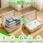 Vacuum Seal Bags for Clothing with Wireless Electric Pump - Travel & Home Use, 9 Pack Ideal Space Saver Vacuum Storage Bags, Travel Vacuum Bags for Luggage
