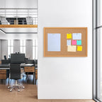 2 Pack Cork Board Bulletin Board 20" x 30", Wood Framed Corkboards for Wall Decor, Hanging Office Message Board, Wall Mounted Notice Pin Board with 30 Push Pins for School, Home & Office