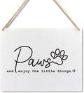 Lacosu Wall Pediments Dog Signs for Home Decor,Paws and Enjoy the Little Things Sign,Enjoy the Little Things Wall Decor,Dog Sign Decor,10x8 Inches