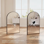 DUMOS Black Metal Arch Vanity Rounded Rectangle Bathroom Mirrors for Over Sink Wall, 24x37 Inch Large Matte Mirror, Modern Decorative for Restroom, Farmhouse
