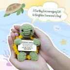 OASSIE Turtle Gifts for Women - Mini Handmade Positive Turtle Crochet Animals, Birthday Relaxation Graduation Gifts for Teen Girls Boys Daughter Mom Sister Friend Teacher Nurse Women