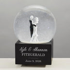 Personalization Universe Personalized Wedding Couple Musical Snow Globe - Engraved Names & Message, Plays Wedding March Music, Ideal Wedding Gift, Tabletop Decor, Custom Keepsake, Anniversary