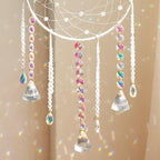 Artilady Dream Catchers with Crystals - Large White Boho Moon Dream Catcher Wall Decor House Decorations for Home Girls Kids Baby Bedroom Room Decor Christmas Birthday Teen Girl Boys Gifts