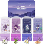 SCENTORINI Wax Melts, Wax Cubes Strong Scent, Lavender Scented for Sleep, Summer Scents Wax Melts for Warmer, 2.5 oz 4-Pack - Lavender & Gardenia, Sage, Chamomile, Sandalwood
