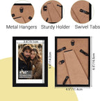 Rempry 4x6 Picture Frame, Display Pictures 3.5x5 with Mat or 4x6 Without Mat, Wall Hanging or Tabletop Photo Frame with Shatter Resistant Plexiglass, Black, 1 Pack