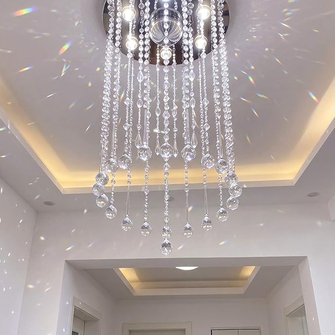 Soulchen 24 Pcs 20 Inch Clear Acrylic Crystal Garland Strands Large Hanging Chandelier Bead Chain String Wedding Icicle Drop Ornaments for Wedding Party Decor