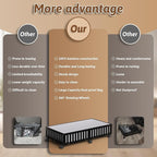 Bamboo Under Bed Storage Containers with Wheels, 2 Pack Large Under the Bed Shoe Storage Bins, Wood Rolling Underbed Drawers Organizer for Bedroom Closet Clothes Blanket Under Crib Toy Black
