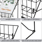 Queekay 6 Tier Wire Countertop Rack black Comic Book Holders Wide Wire Magazine Rack Tabletop Display Stand for Table Top Book Brochure Literature Comic Greeting Card Shelf Holder Stand