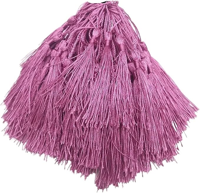 Tassels for Decoration 13cm/5 Inch Silky Floss Bookmark Tassels Hanging Rope for Jewelry Making DIY Craft Accessory(Light Rose)