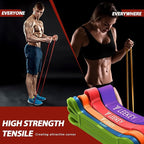 LEEKEY Resistance Bands, Exercise Bands with Handles,Pull Up Assist Bands - Band Set with Door Anchor - Bands for Working Out,Band for Men and Women Fitness Training,Home Workouts