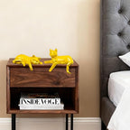 Mrlikale Bookshelf Decor Cat Statue, Modern Geometric Cat Figurines for Living Room Office Shelves Coffee Table Desk Decor – Set of 2 Minimalist Animal Statues (Yellow)