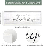 Give It to God and Go to Sleep Sign Framed Large 41''×15'' Above Bed Wall Decor for Bedroom Farmhouse Wall Decor Guest Room Decor Rustic Master Bedroom Wall Decoration Wood Wall Art (white frame)