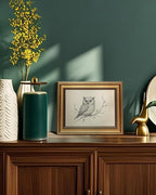 VIYYIEA Vintage Gold Framed Wall Art for Living Room, Owl Canvas Prints Home Decor, Sketch Painting Picture, Bedroom Wall Decor Gifts for Friends or Family -【Owl】-(10L x 8W)
