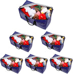 Cryster 6 Pack Moving Bags Heavy Duty, Extra Large Storage Totes Bag with Zippers and Sturdy Handles, Packing Bags for Moving, Storage, Travel, Space Saving, Moving Boxes College Essentials Blue