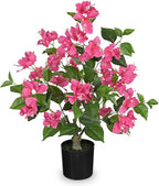26.3” Large Fake Plants Artificial Flowers Bougainvillea Artificial Plants Trees Indoor Pots, Faux Plants Perfect for Home Decor, Living Room Table Decor, Bedroom Shelf Decor, Dining Room Decor