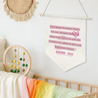Christian Banner Decor,Inspirational Bible Verse Canvas Flag Banner,Positive Christ Wall Art Poster for Playroom Nursery,Kids Room Decor 11x16 Inch(KD15)