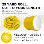 THERABAND Latex Resistance Tubing, Yellow, Light Level 1, 25 ft Roll, Professional Grade for Upper and Lower Body Workouts, Cut-to-Length, Color-Coded Resistance Levels
