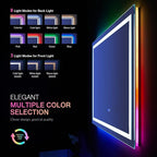 LOAAO 36"X36" LED Bathroom Mirror with Lights, Anti-Fog, Dimmable, RGB Backlit + Front Lighted, Bathroom Vanity Mirror for Wall, Memory Function