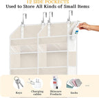 2 Pack Over The Door Organizer 6 Tiers, Extra Large Behind Door Storage of 12 Compartments, 80 lbs Weight Capacity Hanging Storage Organizer with Clear Window Kids Toys,Shoes (6 Tiers - Beige)
