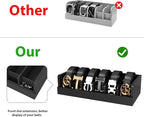 Belt Organizer for Closet - 6 Grids Black Bamboo Belt Storage Organizer Racks for Men Women's Drawer, Belt Display Holder Wall Mount with 2 Pcs Tie Clip