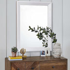AAZZKANG Rectangular Wall Mirror Decorative Wood Framed Mirrors Large 26"x18" for Farmhouse Bedroom Bathroom Living Room Entryway Hanging Home Decor