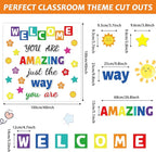 Classroom Bulletin Board Decoration Set Welcome Banner Wall Door Decor Colorful Classroom Decorations for Kindergarten Preschool Elementary Middle School (Welcome, You’re Amazing just The Way You are)