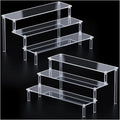 2 Packs Acrylic Display Stand Riser,3 Tier Perfume Organizer Cupcake Stand Acrylic Pop Shelves Holder,Clear Desk Display Shelf for Figure,Trinket,Collectibles,Dessert Stands for Party Decor-11.6in