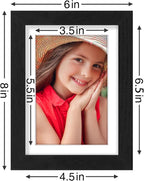 Vittanly 5x7 Picture Frames Set of 9, Display 4x6 Pictures with Mat or 5x7 without Mat, Photo Frames for Wall or Tabletop with Plexiglass, Engineered Wood, Black&Brown&Distressed White