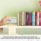 Live More Worry Less Decorative Wood Book Stack for Table, Farmhouse Stacked Books (L11)