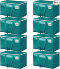 StorageRight Moving Bags-Heavy Duty Moving Boxes, Storage Totes with Zipper, Reinforced Handles and Tag Pocket-Collapsible Moving Supplies for moving, Storage and Travel 93L(Green-8 Pack)