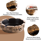 Cigar Ashtray Ash Tray,Cute Ashtray for Outside Patio Outdoor(Vintage,Bronze)