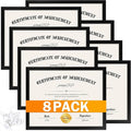 YixangDD 8 PACK Certificate Frames 8.5 x 11, Black Diploma Frame Document Frame with Clear Plexiglass, Picture Frames for Tabletop and Wall Display