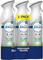 Febreze Air Mist, Air Freshener Spray, Odor Fighting Room Spray, Deodorizer for Home Bathroom Kitchen Apartment, Pet Odor Fighter Fresh Scent, 8.1oz (Pack of 3)