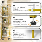 CAPHAUS Tall Corner Shelf Stand, 4-Tier Display Shelves, Ladder Corner Wood Storage Plant Bookshelf with Metal Frame, Versatile Shelving Unit Bookcase for Home Office Space, Gold