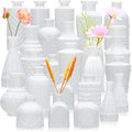 Brajttt Bud Vase Set of 25, White Vases, Glass Bud Vases in Bulk, Small Vases for Mini Flower Vase Set, Cute Vintage Glass Vases Set for Flower,Wedding,Home,Centerpiece Table Decorations