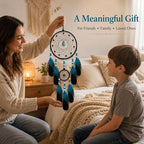 Dream Catchers for Adults Room Decor Blue Feather Dreamcatcher for Kids Boys Bedroom Wall Art Ornament Hanging Craft Gifts